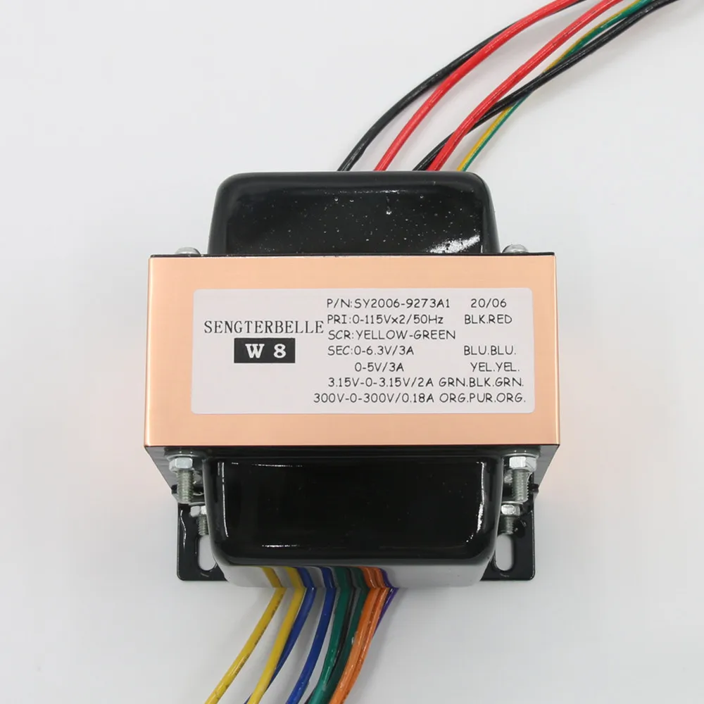 1PCS 200VA EI Power transformer for tube power amplifier 300V x 2 + 3.15V x2 + 6.3V + 5V
