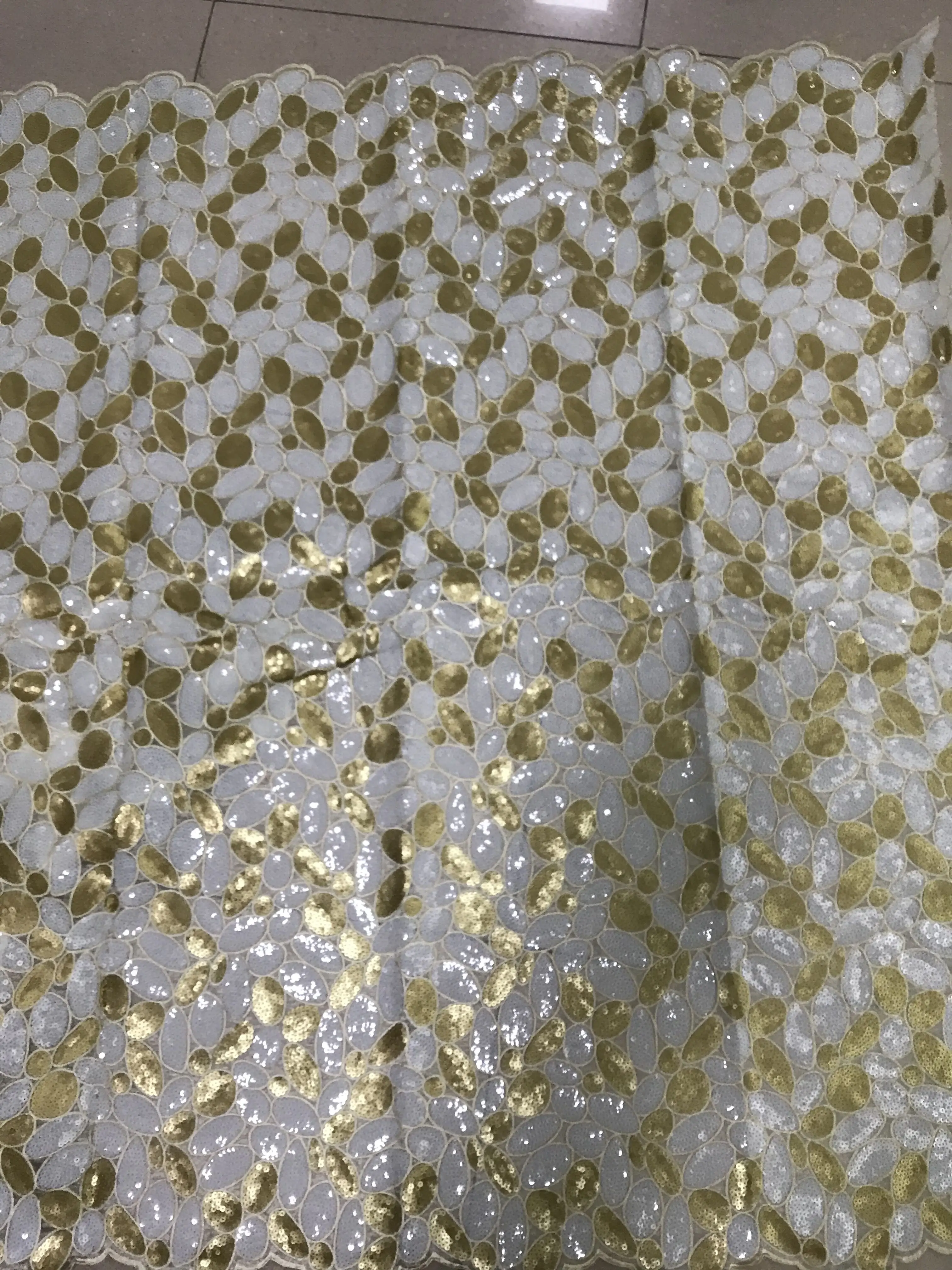 5 yards African Handcut Organza Lace fabric beautiful Nigerian sewing clothes with lots of sequins high quality hot sale