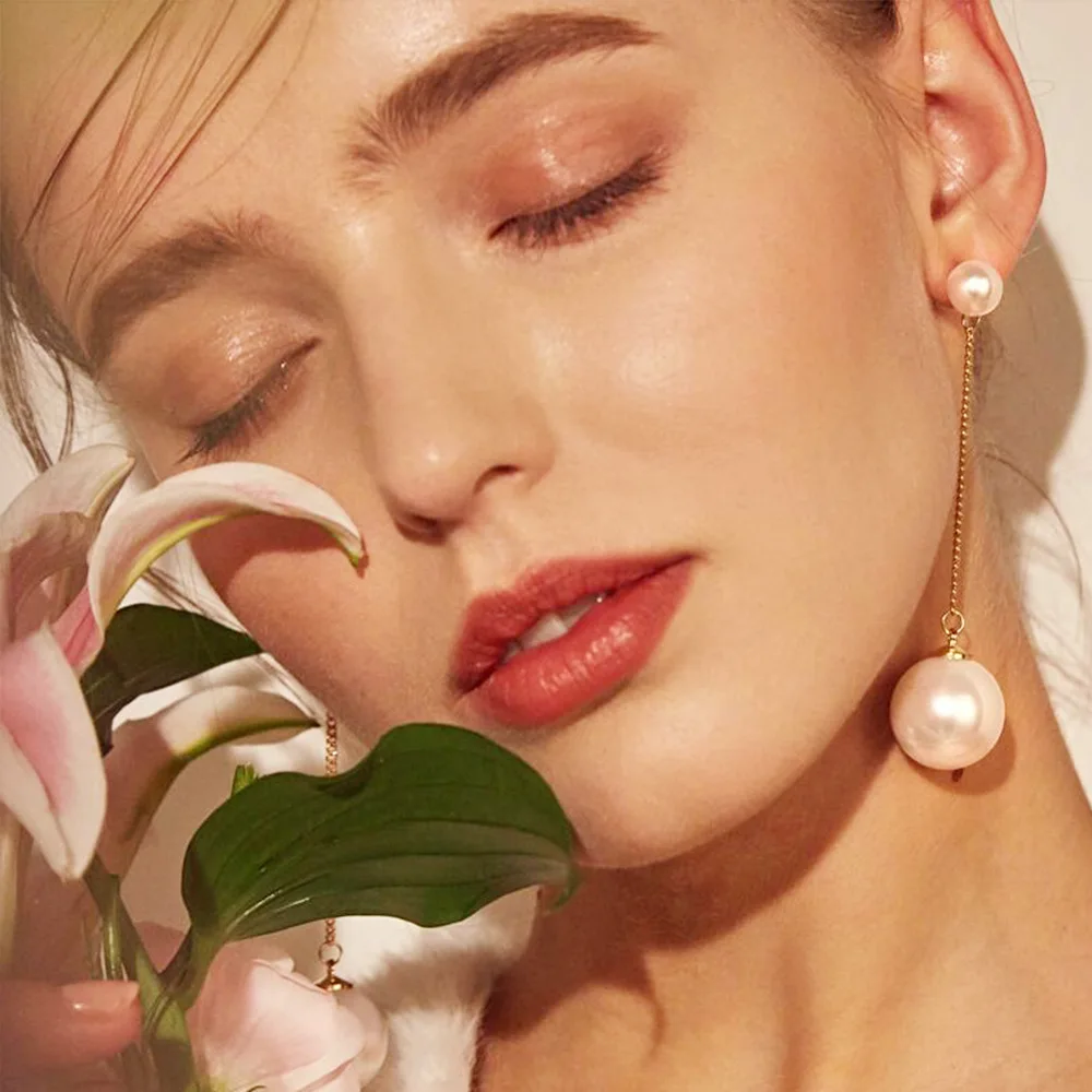 Big Simulated Pearl Long pearl  clip on earrings Without Piercing for Women Wedding Party Ear Clips Gift