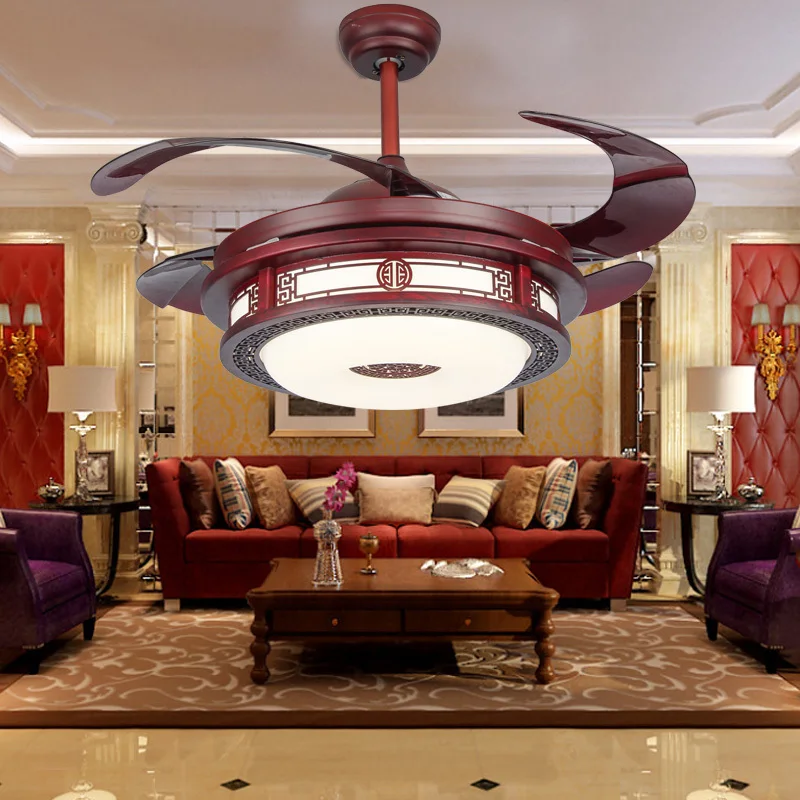 BRIGHT  Ceiling Fan Lights With Remote Control Invisible Fan Blade Fan Lighting Decorative For Home Living Room Bedroom