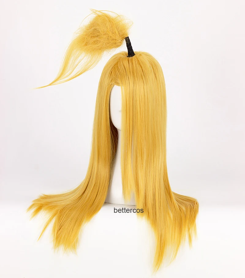 Akatsuki Deidara Cosplay Wig Long Yellow Heat Resistant Synthetic Hair Wig + Wig Cap