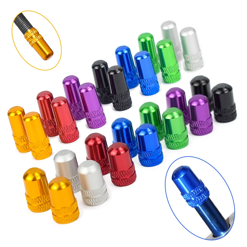 4/8pcs Aluminum Alloy Bicycle Tire Presta Valve Caps Bike Covered Protector MTB Road Tyre Dustproof AV/FV Valve Bike Accessories