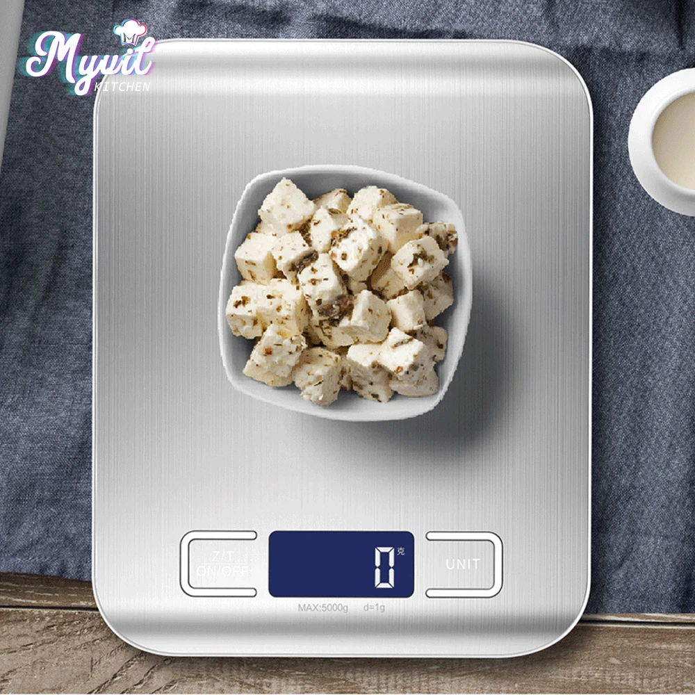 

Kitchen Scale 5/10Kg Stainless Steel Weighing Scale with LCD Display Food Diet Balance Measuring Tool Electronic Scales