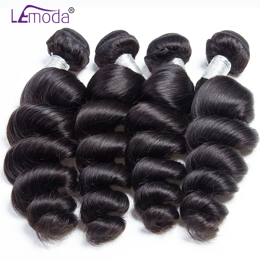 Loose Wave Human Hair Bundles 100% Human Remy Hair Brazilian Hair Weave Bundles Lemoda Loose Deep 3 or 4 Bundles Deal