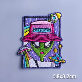 太空人星球圖案衣服貼片 外星人UFO圖案熨燙貼片 衣物熱熔貼片 衣服貼片 10 最佳銷售 外星人補丁 - №1