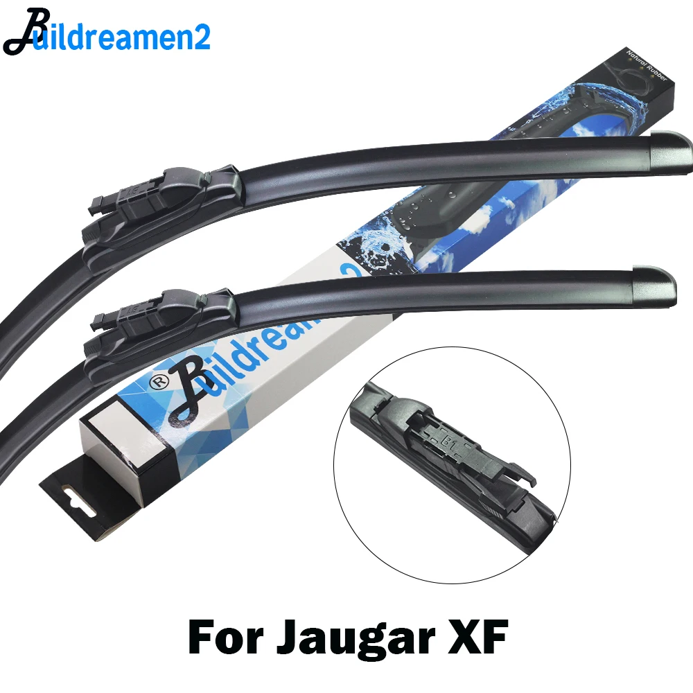 Buildreamen2 Car Wiper Blade Rubber Wiper For Jaugar XF Saloon Sportsbrake Estate Fit Pinch Tab / Push Button Arms 2008-2018