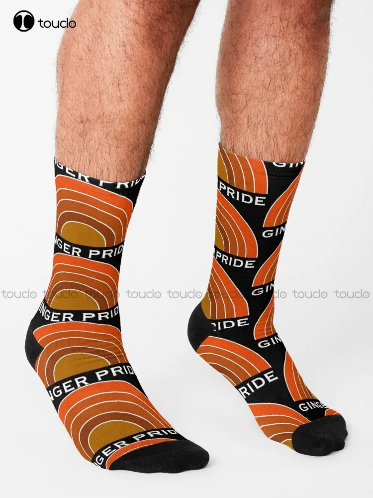 Ginger Pride - Rainbow - Redhead - Love Gingers - Ginger T Shirt - Gingers Shirt Socks Womens Black Fun Socks 360° Digital Print