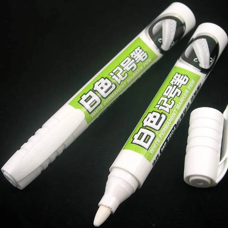 2pcs Large Capacity white Waterproof Marker Pen Stationery Office School Supplies Writing Gift