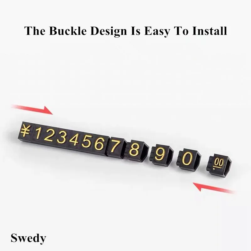 7x9mm Mini Adjustable Removable Cube Dollar Price Tag Display Number Letter Pricing Label Stand Block Kit