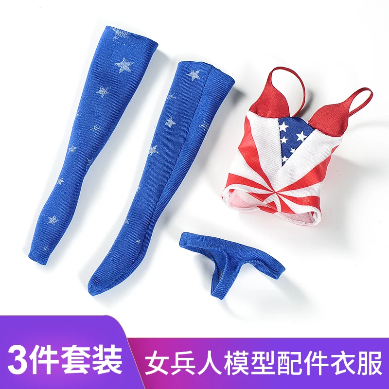 

1/6 Female Soldier Clothes Suit Accessories Bikini Flag Model for Phicens Big Breasts Doll For Collection