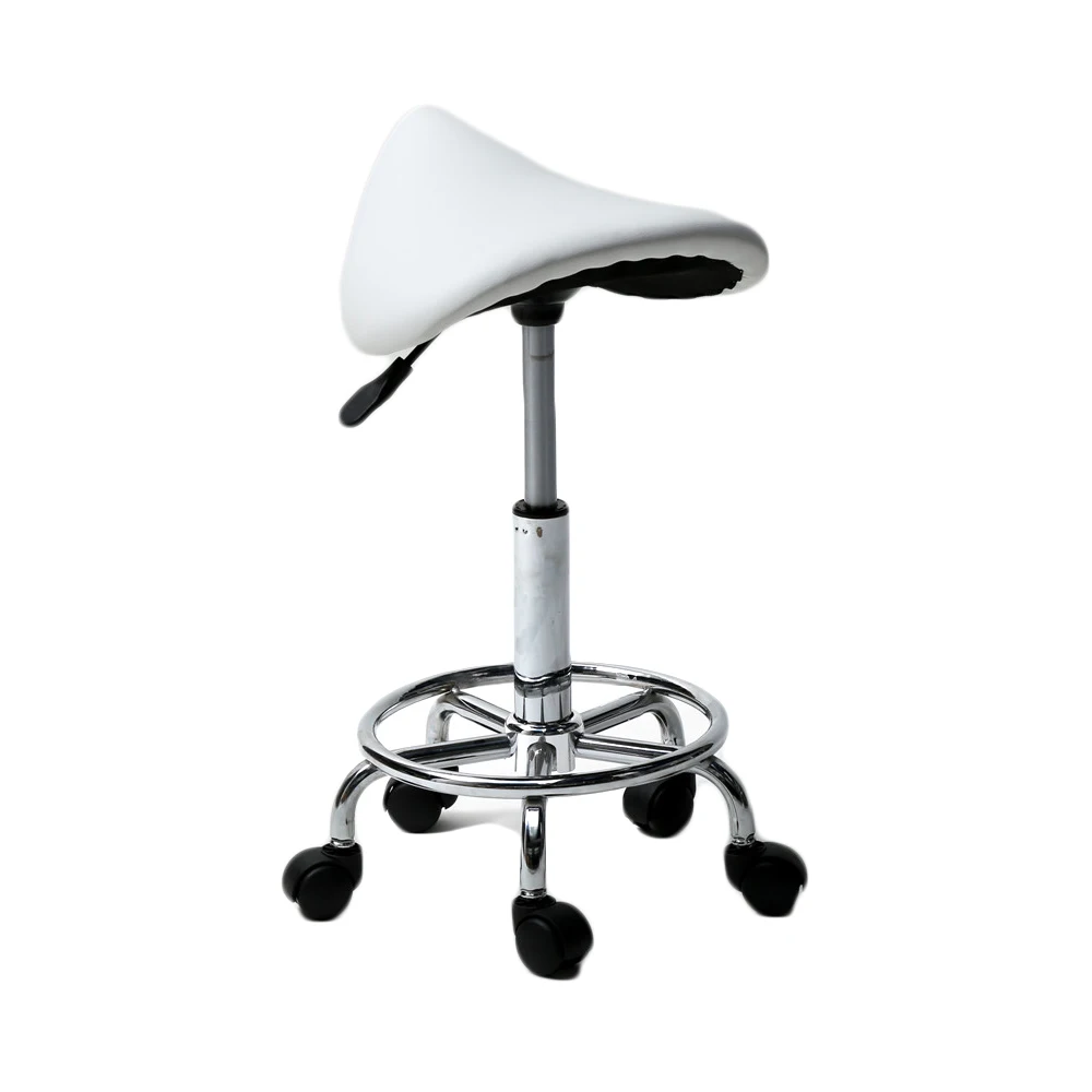 2Colors Adjustable Saddle Stool Ha Ha Feet Rotation Bar Stool  Leather Stool Height Adjustable Bar Chair Work Rotating Chair
