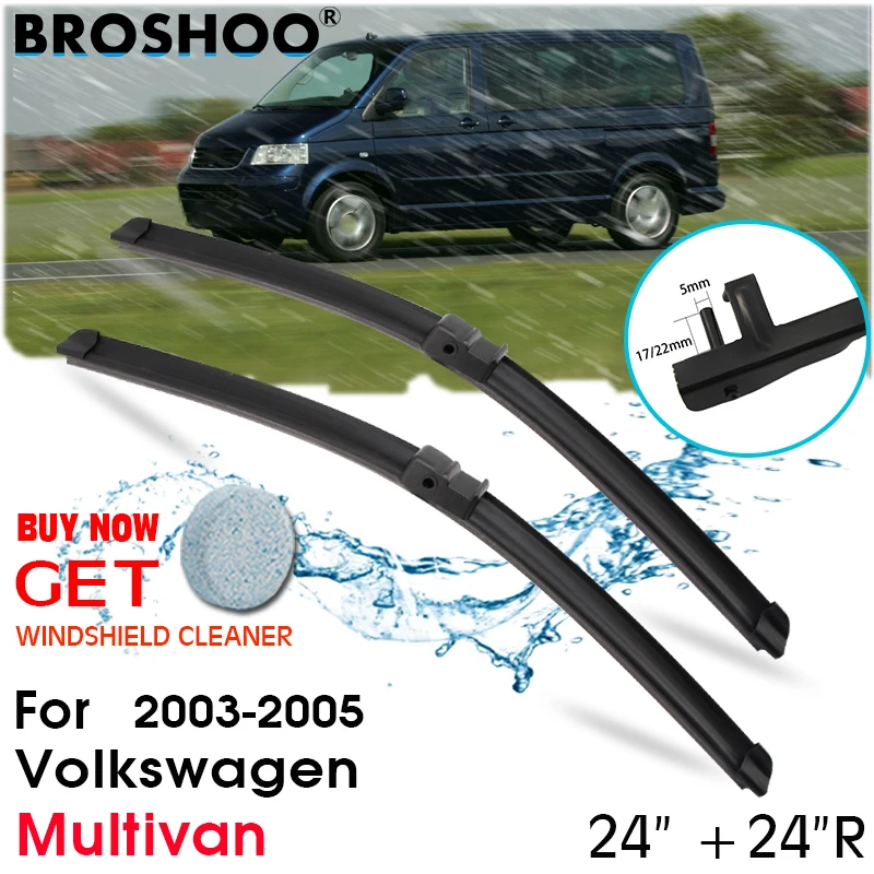 

Car Wiper Blade Front Window Windscreen Windshield Wipers Blades Arm Auto Accessories 24"+24"R For Volkswagen Multivan 2003-2005