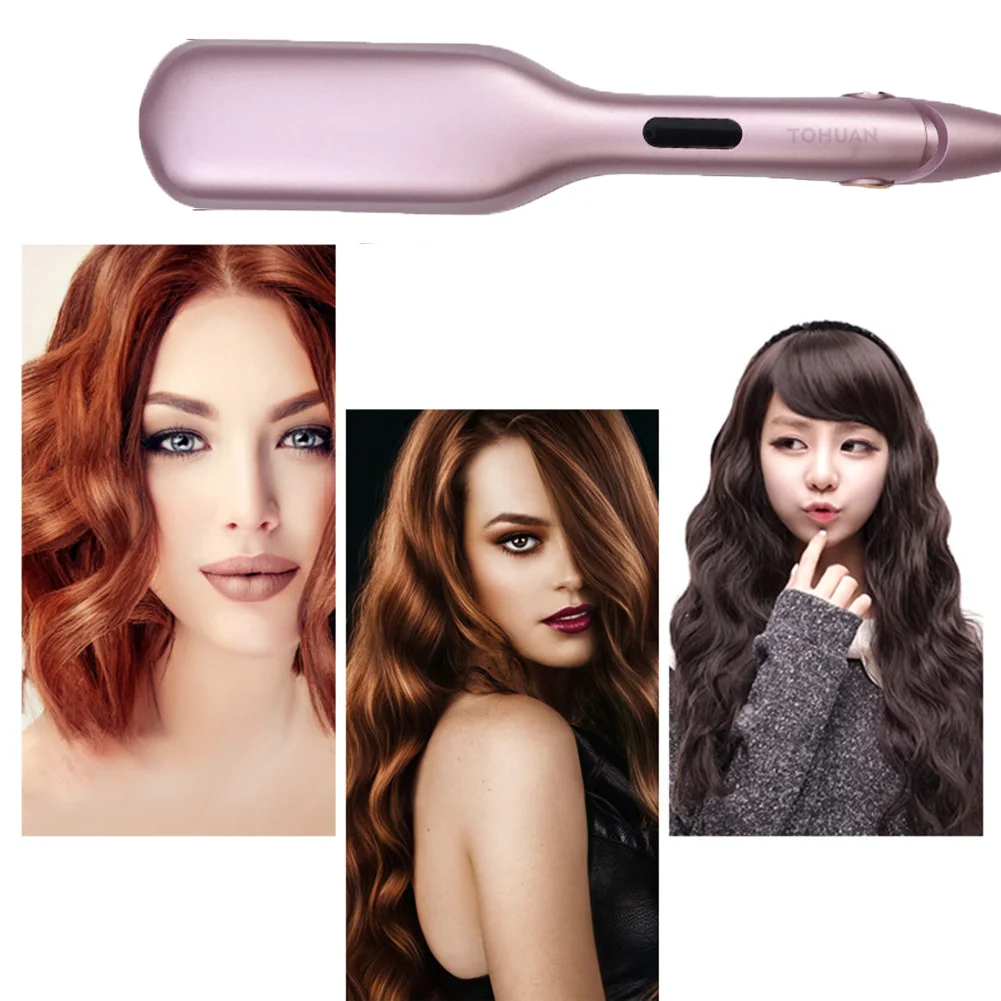 Ionic Egg Roll Wave Hair Stick Egg Curler Anion Water Ripple Hair Waver Iron LCD Display Curling Iron for Lady Hair Care Tool