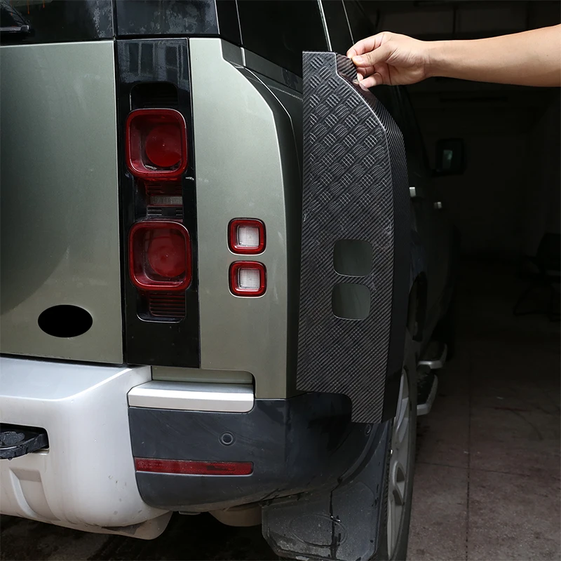 

Car styling Real Carbon Fiber Rear Light Frame Stickers For Land Rover Defender 90 110 2020-22 Exterior Details Car Accessories