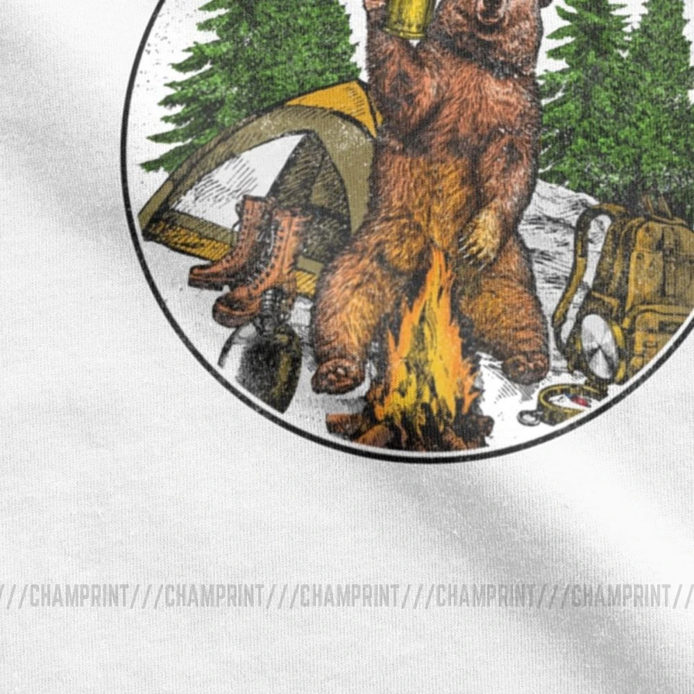 Men T Shirt I Eat People I Hate People Bear Vintage Short Sleeve Camping Tees O Neck Tops Cotton Summer T-Shirt Plus Size Tops