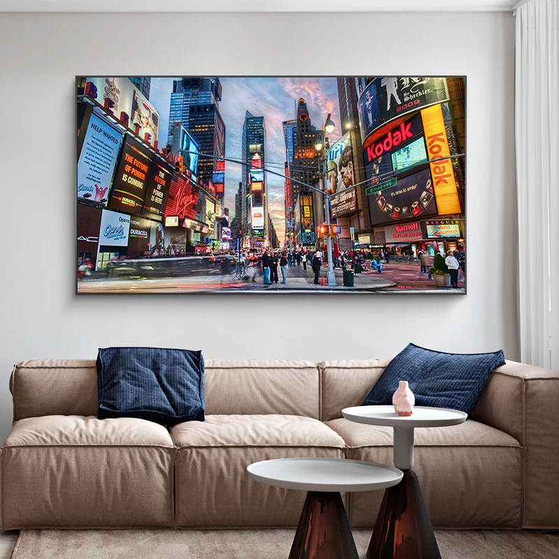

Modern City Square Building Painting Canvas Art Scandinavian Posters and Prints Wall Picture for Living Room Home Decoration