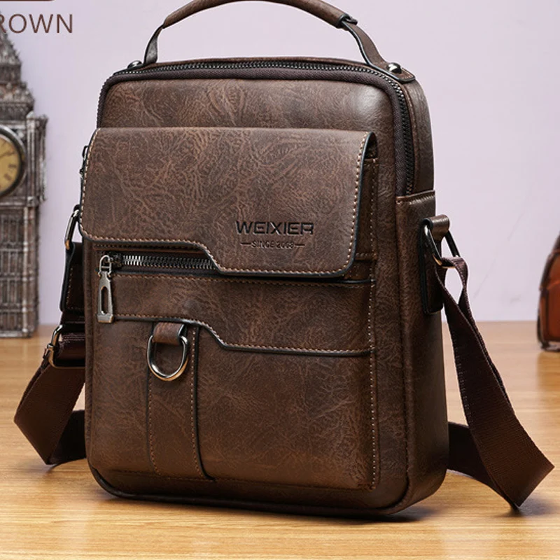 Brand New Men\'s Messenger Bag Large Capacity Business Shoulder Bag Leather Handbag Fashion Men\'s Bag Briefcase Travel Bag