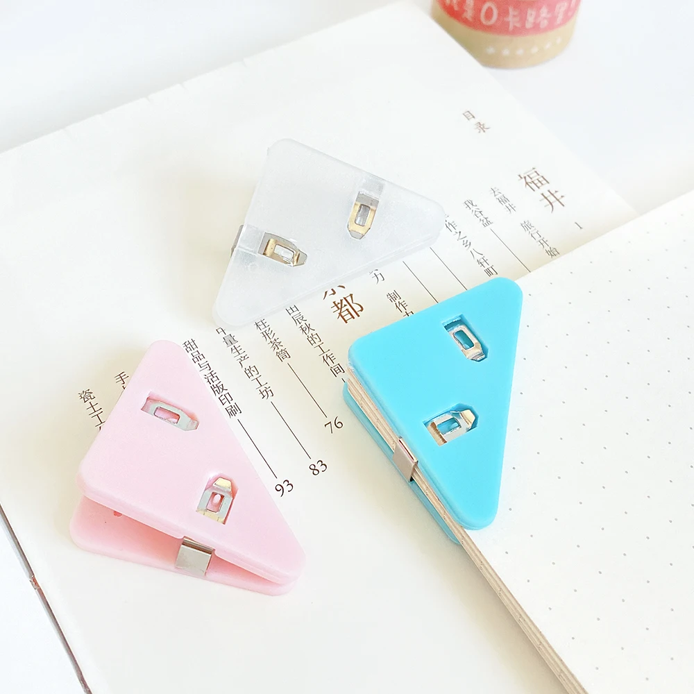 TUTU 5pcs/lot PET Book Paper Corner Clip Binder Clips for Desk Storage Shelf Folders Corner Protect Organizer Organization H0627