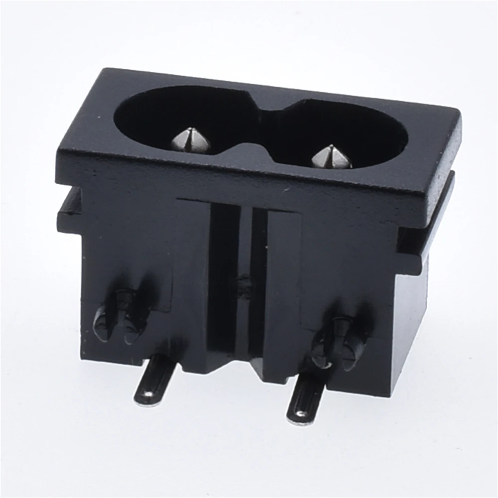 Black Male Plug IEC320 C8 Power Socket Connector AC 250V 2.5A Right Angle Power connector all copper CE FCC certification 180F02