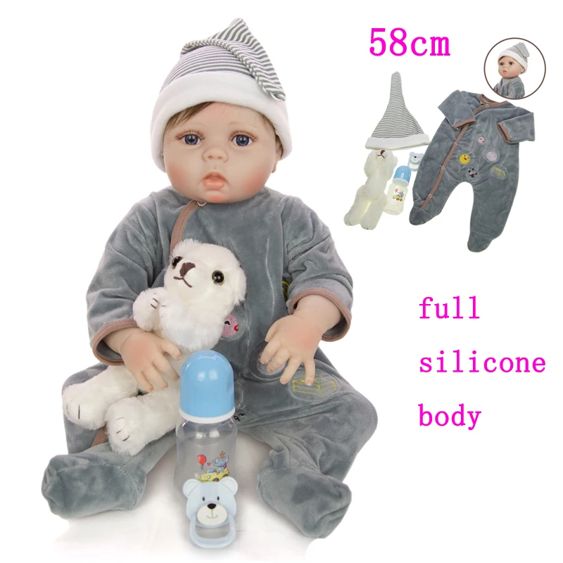 

22Inch Bebe Reborn Original Full Body Silicone Silicone Baby Dolls Soft Touh For Chirdren Christmas Gift Boneca Reborn