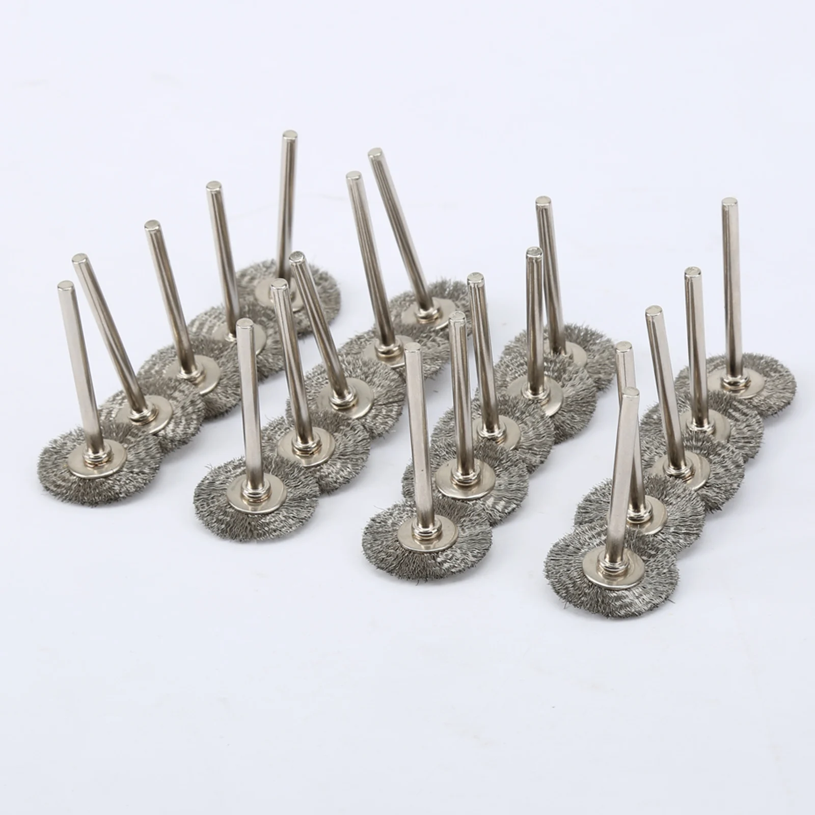 

20pcs/set 22mm Stainless Steel Rotary Brushes Polishing Wire Wheel fit Mini Drill Grinder Tools Dremel Accessories Sanding Tools