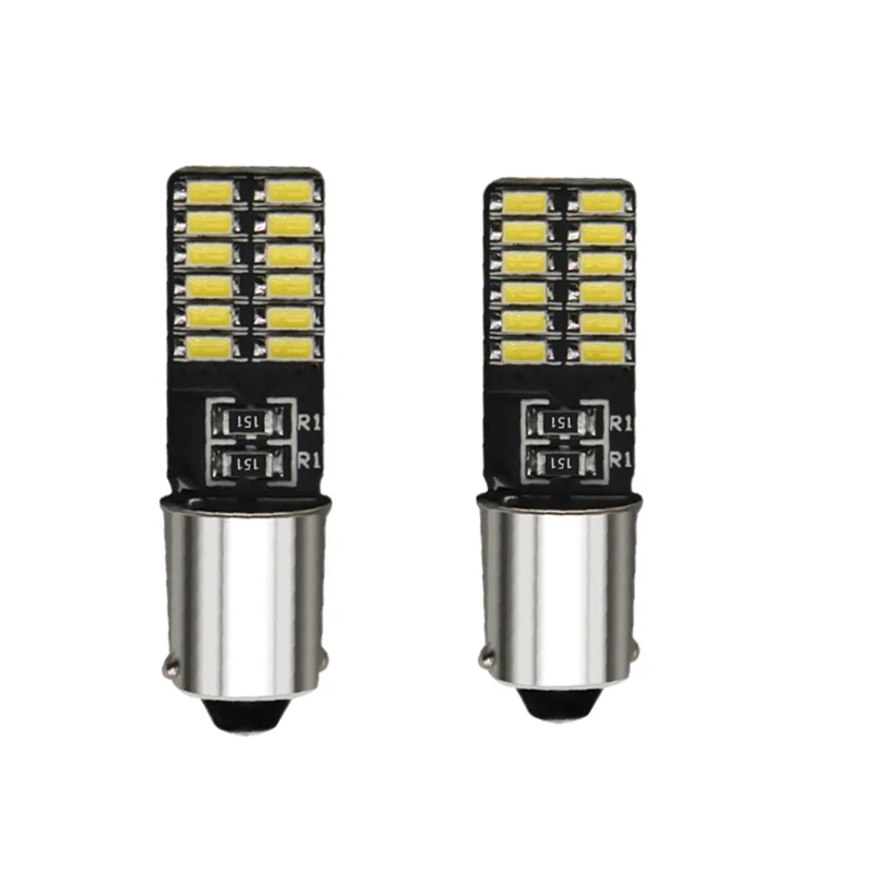 2 шт. 3014 24SMD BA9S T4W Canbus светодиодная лампочка Auto T11 T2W T3W H5W Auto Bulb интерьерное освещение, белая лампа внутренняя Светодиодная лампа