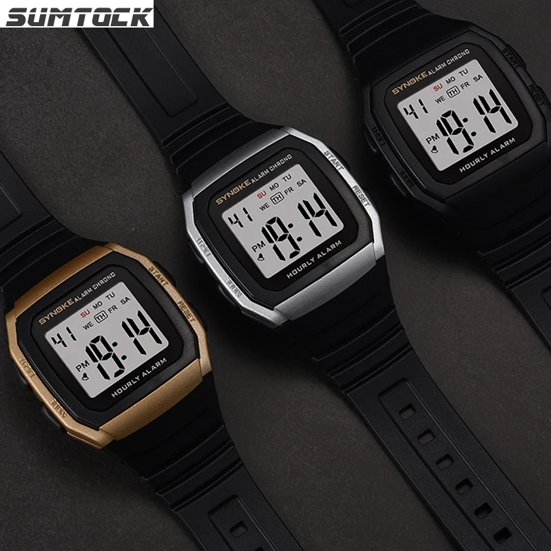 SYNOKE Digital Watch Men Sport Pedometer Watch Waterproof 30M Fashion Stopwatch Military Clock Relogio Digital Shock Resistant