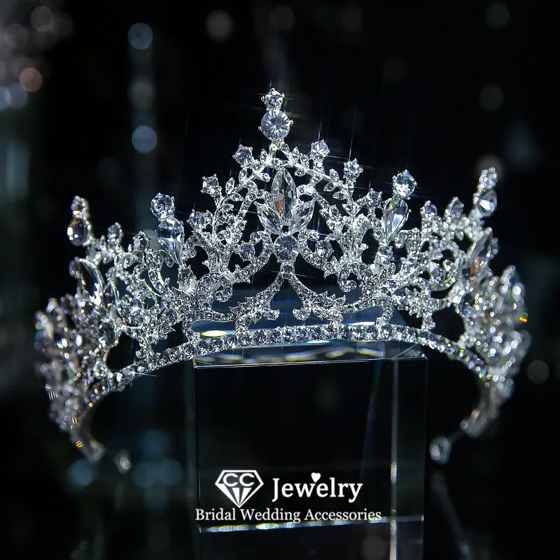 

CC диадемы и короны свадебные аксессуары для женщин свадебные повязки на голову обручальные украшения для волос хрустальные диадемы высокое качество QS142