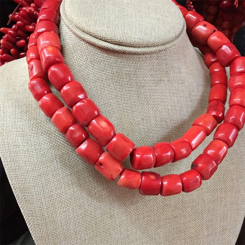 Luxury Natural Coral Necklace Customize Hot Sale Orange Coral Necklaces Nigerian Big Large Pageant Prom Wedding Bridal Jewelry