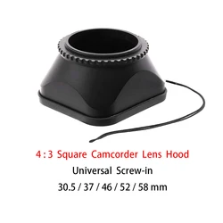 4 : 3 Square Camcorder / DV camera Lens Hood with Cap 30/37/46/52/58mm Photography Accessory