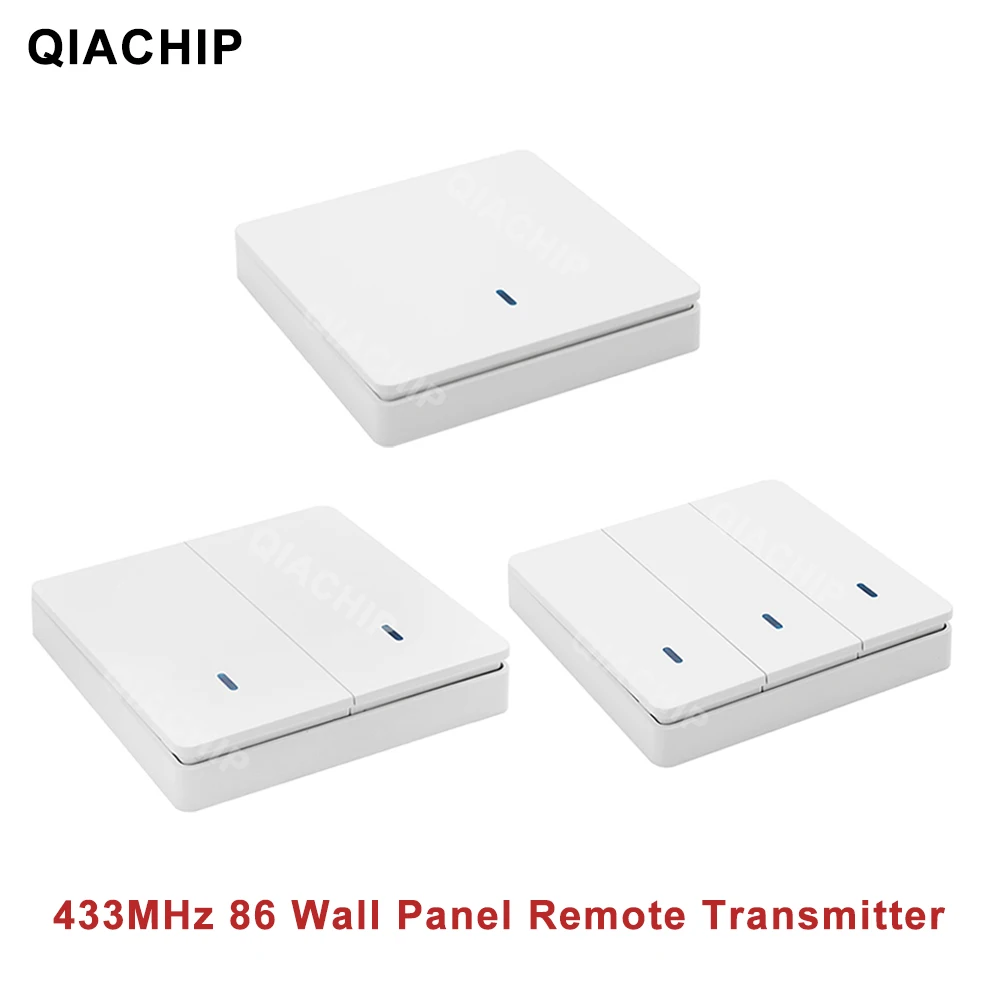 QIACHIP 433MHz Universal Wireless Remote Control 86 Wall Panel RF Transmitter Receiver 1 2 3 Button For Home Room Light Switch