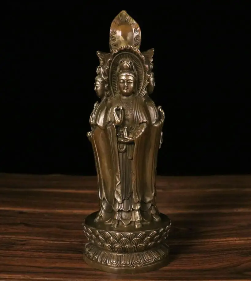 

Archaize brass Four-faced Guanyin bodhisattva Buddha crafts statue