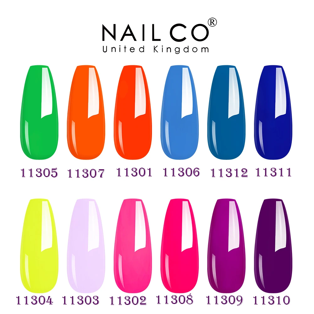 Nailco蛍光カラージェルネイルポリッシュ夏独占色uv ledハイブリッドワニス 12 色 15 ミリリットル 15 ミリリットル樹脂トップベースコート