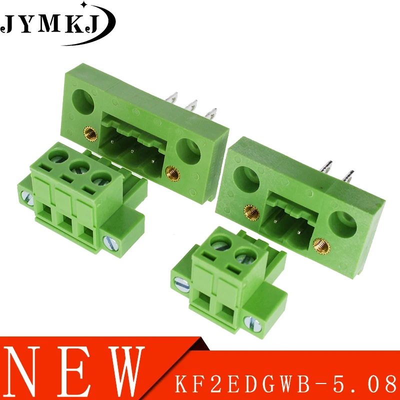 2EDG 5.08 2/3/4/5/6/7/8/9/10/12Pin Right Angle Line Terminal Plug Type KF2EDGWB 5.08mm Pitch Connector Pcb Screw Terminal Block