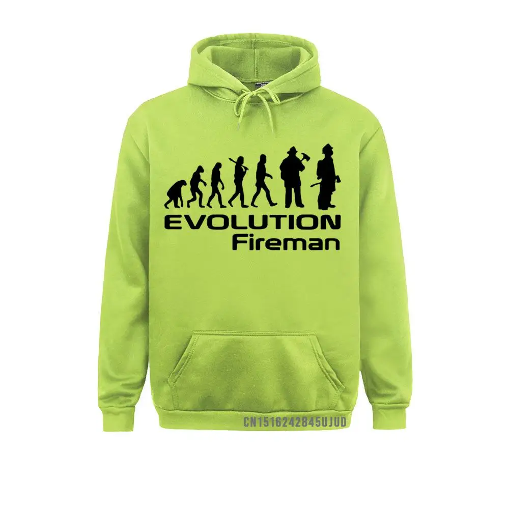 Evolution Of A Fireman Firefighter Hoodie Funny Birthday Present For Men Dad Father Husband Boyfriend Round Neck Sweatshirt