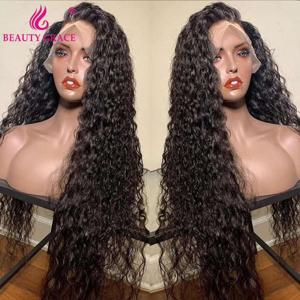 

30 Inch Curly Deep Wave Frontal Closure Wig Afro Kinky Curly Lace Front Human Hair Wigs For Women Wet And Wavy Lace Front Wig