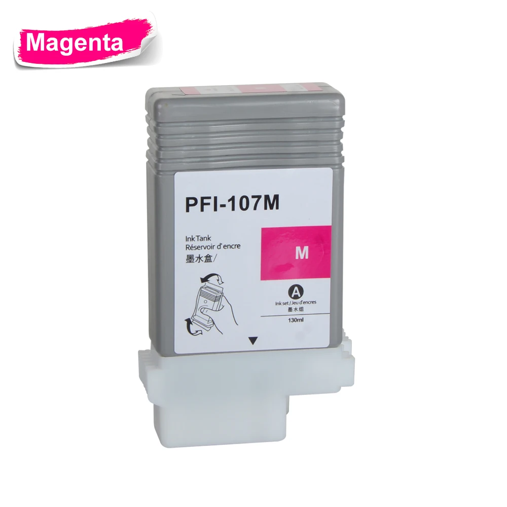 Imagem -05 - Cartucho de Tinta Compatível com Chip Pfi107 Pfi 107 130ml Ipf670 Ipf-680 Ipf-685 Ipf770 Ipf-780 Peças por Conjunto Pfi107