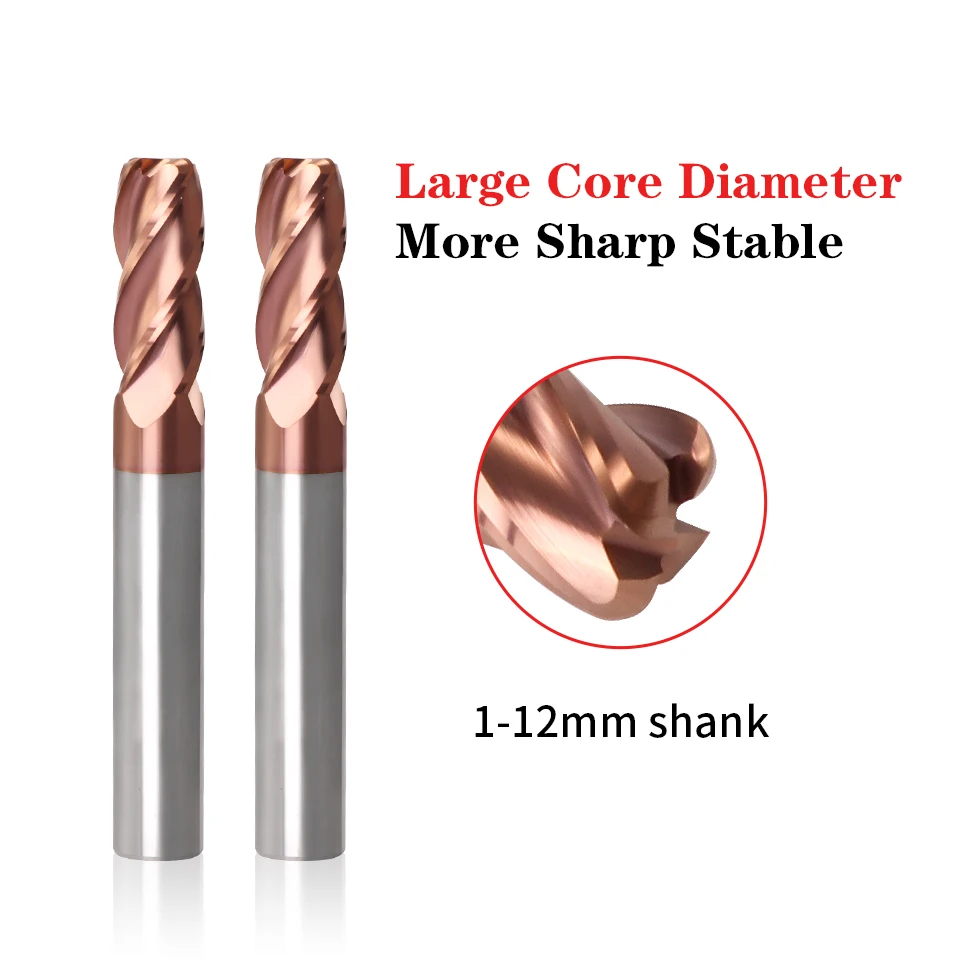 Imagem -02 - Carboneto de Bull Nose End Mill Flautas Cortador de Moagem para o Revestimento da Liga do Metal Router Bits Ferramentas de Corte de Aço de Tungstênio Hrc55 65