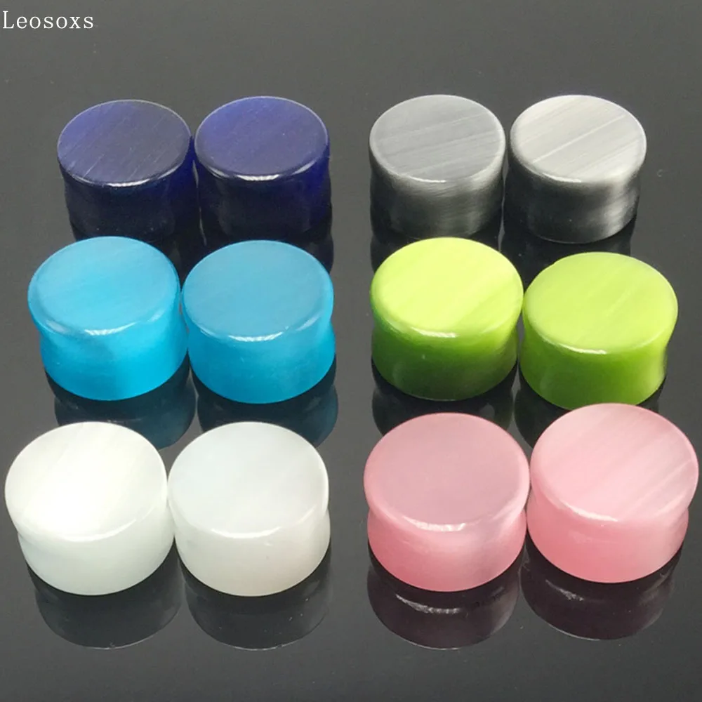 

Leosoxs 2 Pcs The New Stone Ear Expander 6mm-16mm Six-color Ear Expander EAR TUNNEL