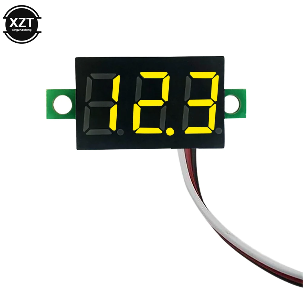 0.28 Inch DC LED Digital Voltmeter 0-100V Voltage Meter Auto Car Mobile Power Voltage Tester Detector 12V Red Green Blue Yellow