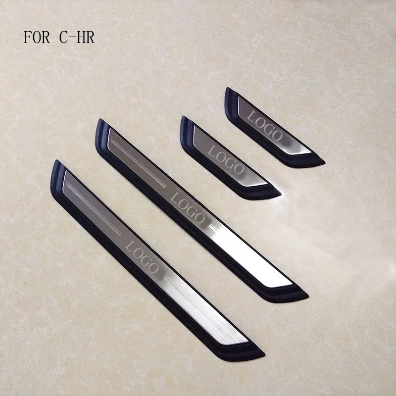 

car styling Stainless Steel Door Sill Scuff Plates fit for Toyota C-HR CHR 2017 Car Door Sill Protector fit for C-HR 2017