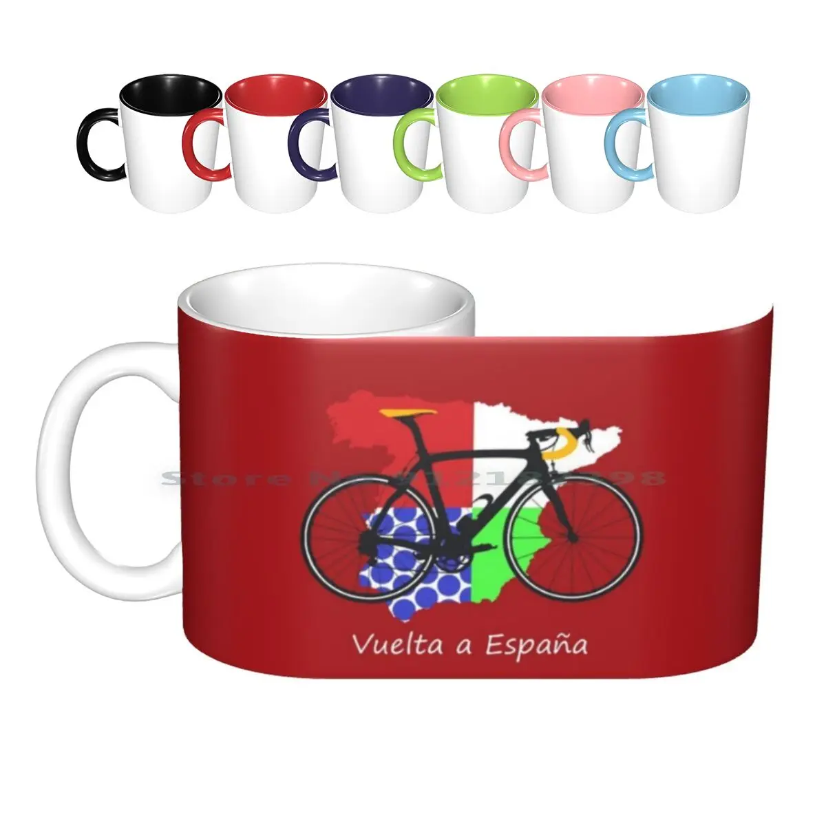 Vuelta A Espa?a Ceramic Mugs Coffee Cups Milk Tea Mug Popular 100 Top Most Cool Retro Vintage Emblem Logo Motif Pop Art Bike