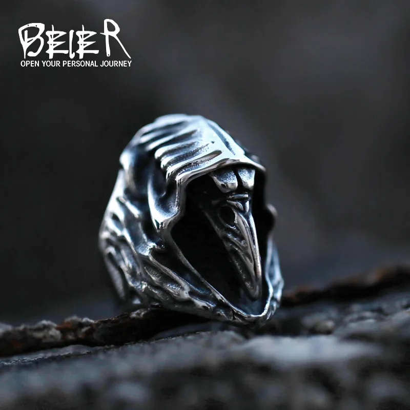 Viking Jewelry 3D Design Crow Hugin Rings Tough Man Club Fashion Jewelry Dropshipping Men Rings