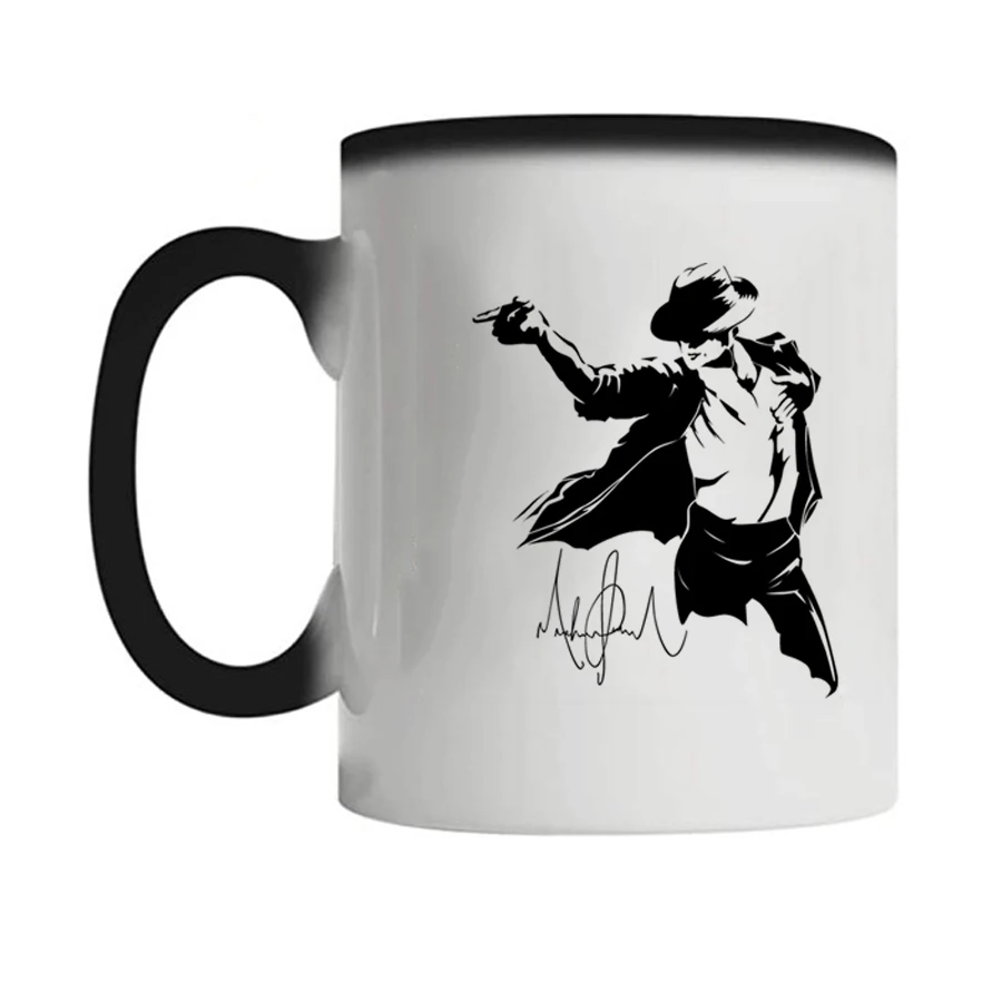 Michael Jackson Dancing Friends Prezenty urodzinowe Zmieniające kolor Magiczne ceramiczne kreatywne kubki do kawy Filiżanki do herbaty