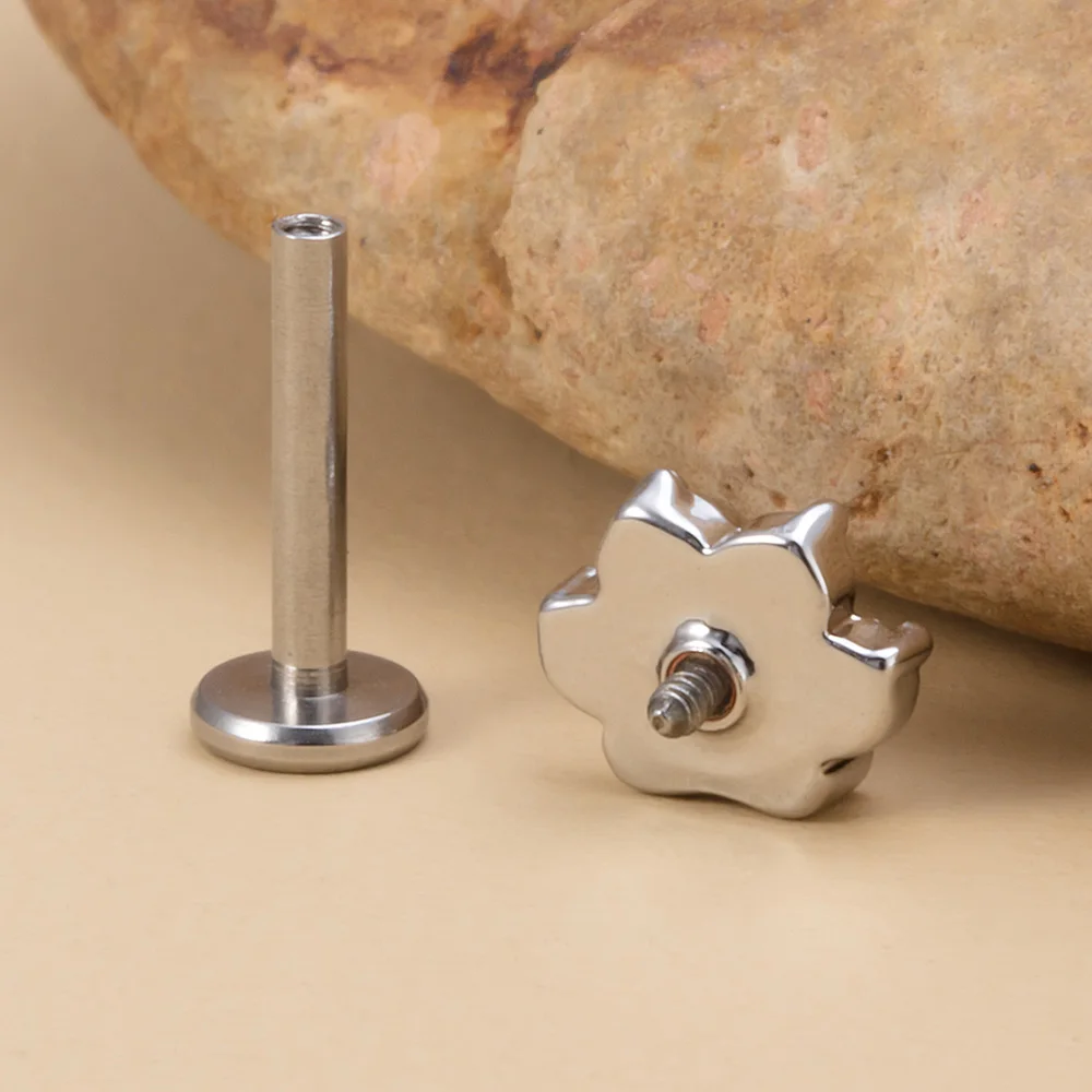 1PC Clear CZ Paw Labret Lip Stud Monroe Medusa Piercing Women 16G Stainless Steel Toe Helix Earrings Cartilage Tragus Piercing