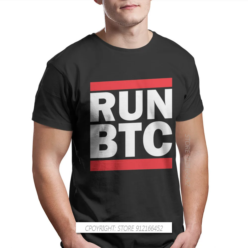 Bitcoin Cryptocurrency Miners Meme O-Neck TShirts RUN BTC Distinctive Men's T Shirt Funny Tops Size XS-3XL