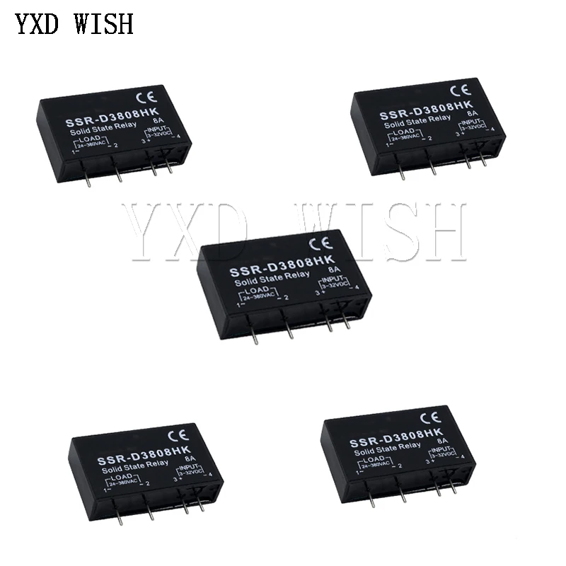 5pcs PCB SSR-D3803HK D3805HK D3808HK Dedicated with Pins SSR-D3805HK 5A DC-AC Solid State Relay