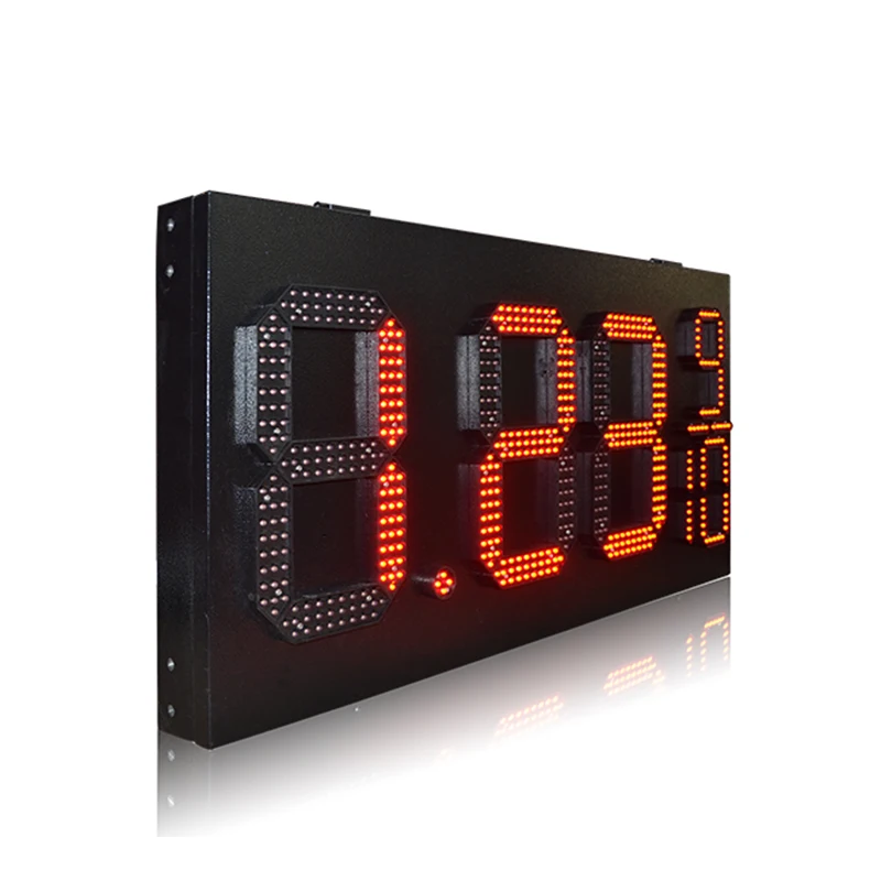 

Hot selling 12 INCH RED rainproof 8.88 format 9 / 10 gas station led sign wall mounted gas station oil price label price screen