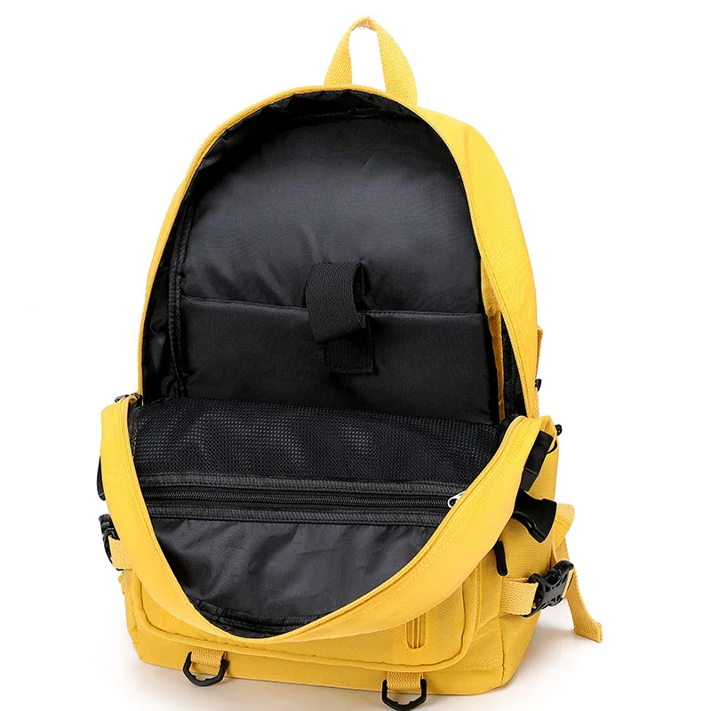 Fashion Leisure Yellow Backpack Waterproof Large School Backpack For Teenager USB College Back pack