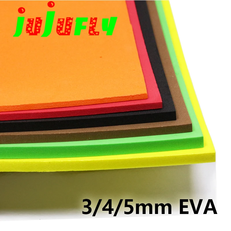 Premium thick 3mm/4mm/5mm fly tying EVA foam square foam paper 2sheets pack floating terrestrial insect fly lure tying materials